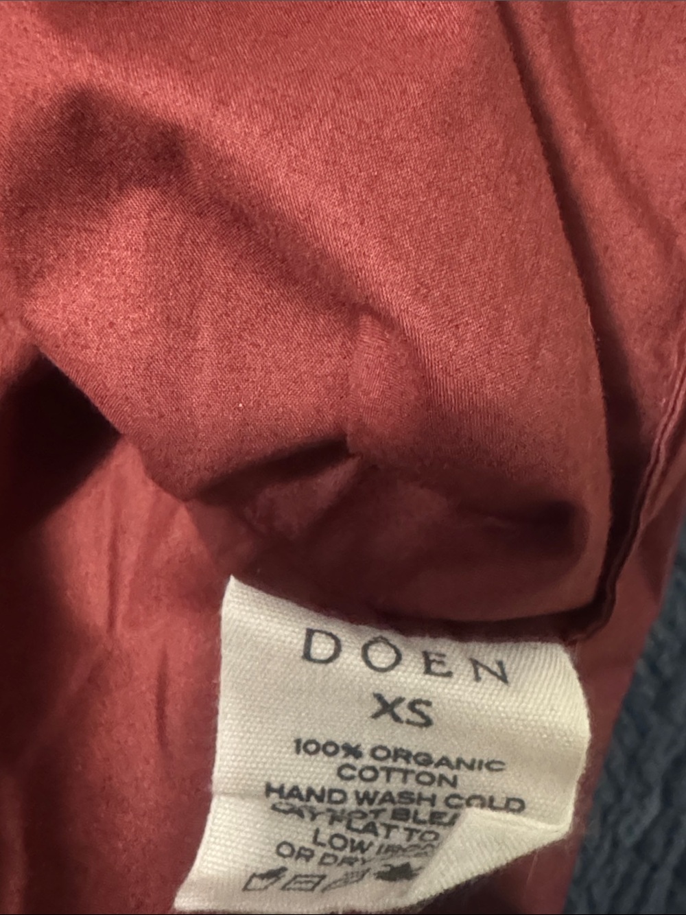 Doen Rust Red Ruffle-Neck Peasant Blouse - Picture 4 of 5